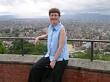 Kathmandu Swayambhunath 51 Charlotte Ryan With Kathmandu View from Swayambhunath